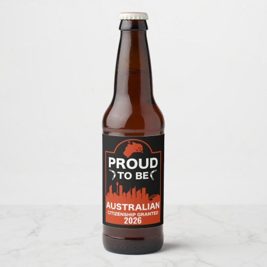 Australisch burgerschap Gift Bier Etiket (Voorkant)
