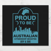 Australisch burgerschap Gift Sparkling Wijnetiket (Enkel label)