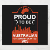 Australisch burgerschap Gift Sparkling Wijnetiket (Enkel label)