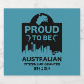 Australisch burgerschap Gift Sparkling Wijnetiket (Enkel label)