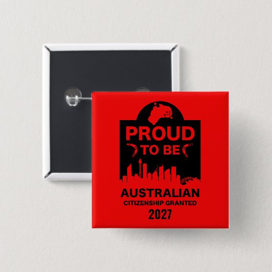 Australisch burgerschap Gift Vierkante Button 5,1 Cm (Voorkant /achterkant)