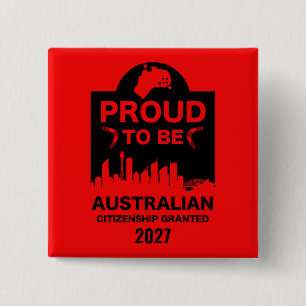 Australisch burgerschap Gift Vierkante Button 5,1 Cm