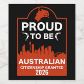 Australisch burgerschap Gift Wijn Etiket (Enkel label)
