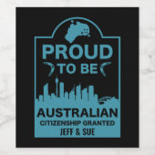 Australisch burgerschap Gift Wijn Etiket (Enkel label)