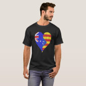 Australisch Catalaanse Vlag Hart T-shirt (Voorkant volledig)