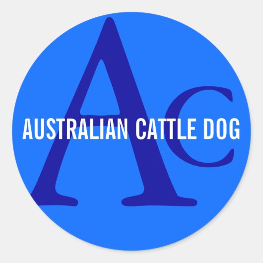 Australisch "Cattle Dog Monogram" Ronde Sticker (Voorkant)