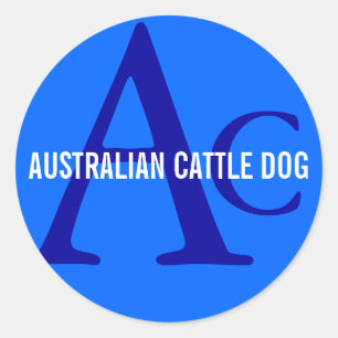 Australisch "Cattle Dog Monogram" Ronde Sticker