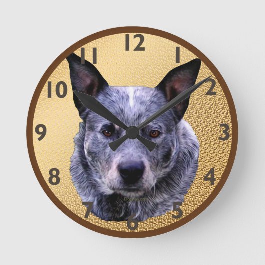Australisch "Cattle Dog Portrait" Ronde Klok (Voorkant)