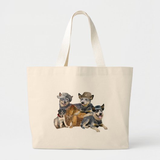 Australisch "Cattle Dog"-Western portret Grote Tote Bag (Voorkant)