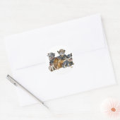 Australisch "Cattle Dog"-Western portret Ronde Sticker (Envelop)