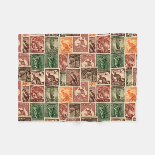  Australisch Collectie voor postzegels Fleece Deken (Voorkant (Horizontaal))