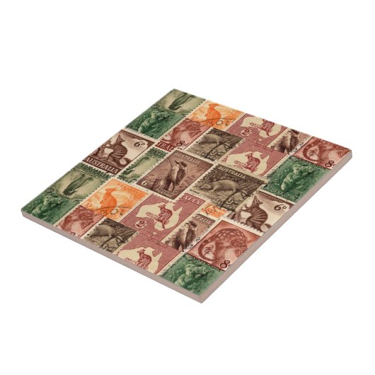 Australisch Collectie voor postzegels Tegeltje (Zijkant)