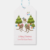 Australisch Cute Kangaroo Kerstmis Cadeaulabel (Voorkant)