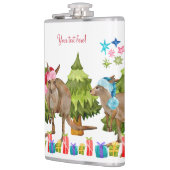 Australisch Cute Kangaroo Kerstmis Heupfles (Links)