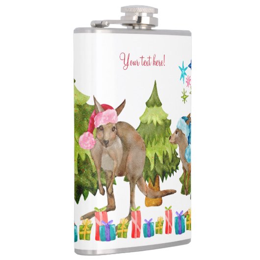 Australisch Cute Kangaroo Kerstmis Heupfles (Rechts)