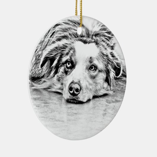 Australisch de hondart. van de Herder Keramisch Ornament (Rechts)