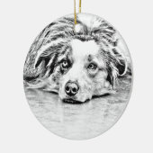 Australisch de hondart. van de Herder Keramisch Ornament (Links)