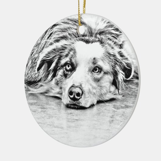 Australisch de hondart. van de Herder Keramisch Ornament (Links)