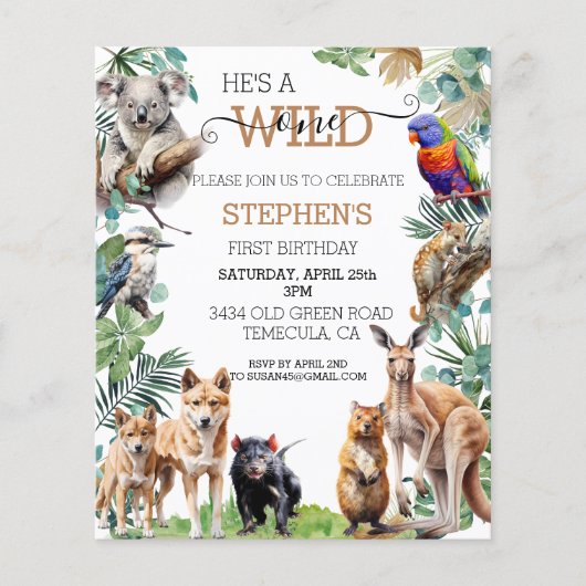 Australisch dier wild een verjaardag kangoeroe (Voorkant)