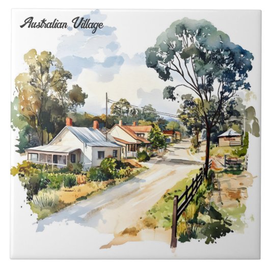Australisch dorp tegeltje (Voorkant)
