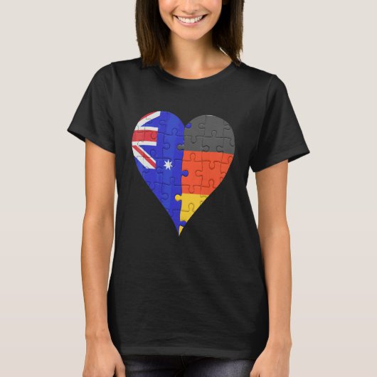 Australisch - Duits vlaggehart T-shirt (Voorkant)