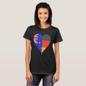 Australisch - Duits vlaggehart T-shirt (Voorkant volledig)
