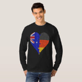 Australisch - Duits vlaggehart T-shirt (Voorkant volledig)