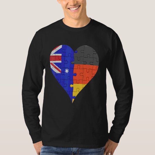 Australisch - Duits vlaggehart T-shirt (Voorkant)
