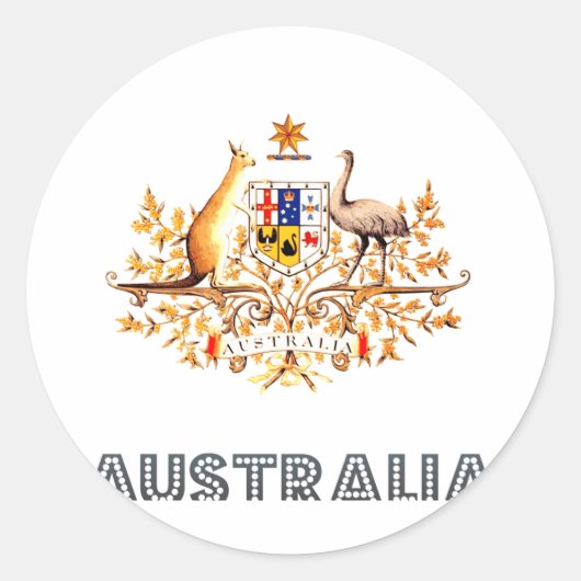 Australisch embleem ronde sticker (Voorkant)