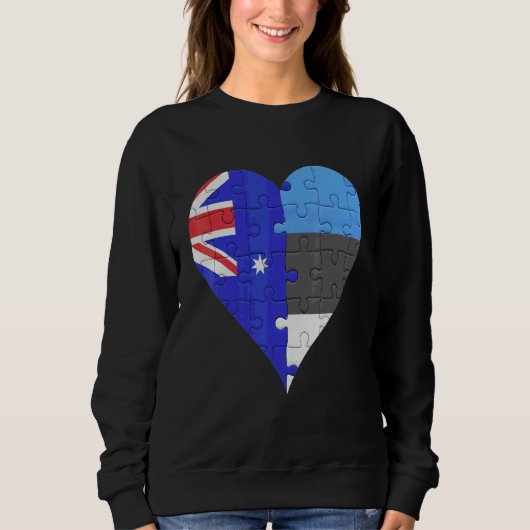 Australisch-Estlands vlaggenheart Trui (Voorkant)