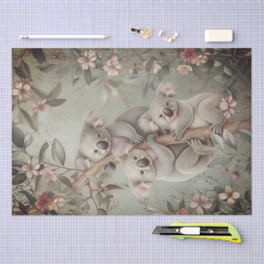 Australisch eucalyptus koala-Beer Tissuepapier (Craft)