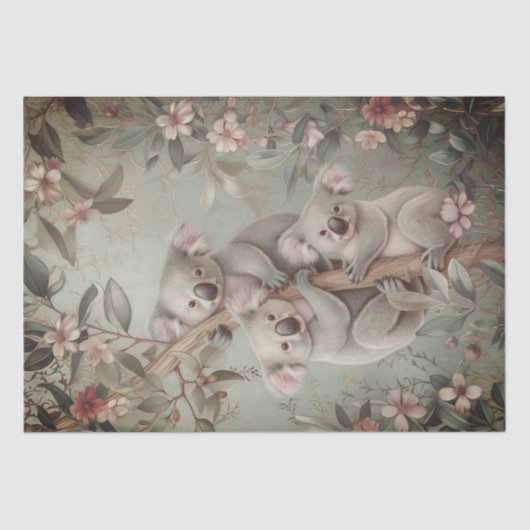 Australisch eucalyptus koala-Beer Tissuepapier (Voorkant)