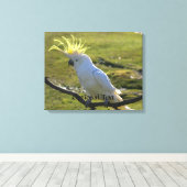 Australisch Geel Sulfur Crested Cockato Canvas Afdruk (Insitu (Houten vloer))