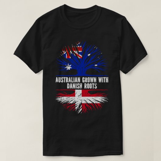 Australisch Gegroeid met Deense Roots Australia Vl T-shirt (Design voorkant)
