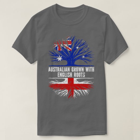 Australisch Gegroeid met Engelse Roots Australia V T-shirt (Design voorkant)