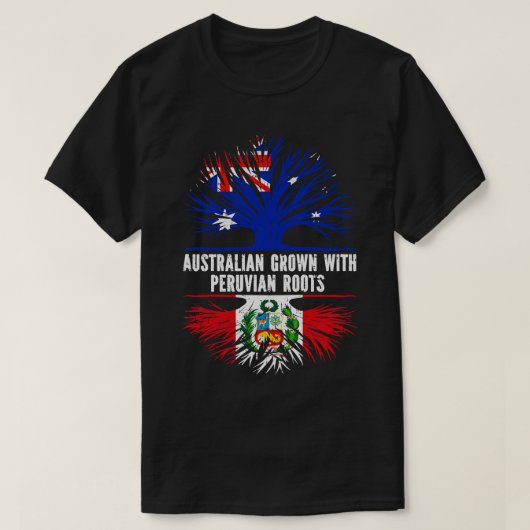 Australisch Gegroeid met Peruaanse Roots Australia T-shirt (Design voorkant)