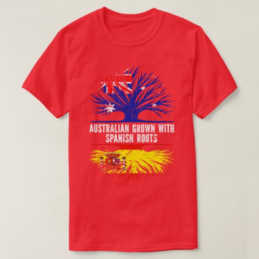 Australisch Gegroeid met Spaanse Roots Australië V T-shirt (Design voorkant)