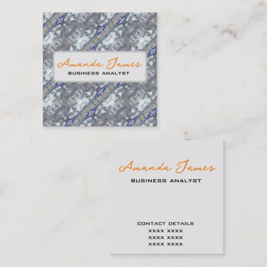 Australisch geldpatroon vierkante visitekaartje (Voorkant / Achterkant)