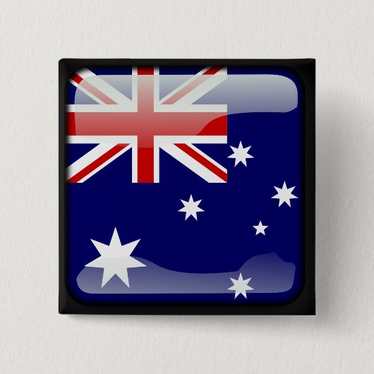 Australisch gepolijst vierkante button 5,1 cm (Voorkant)