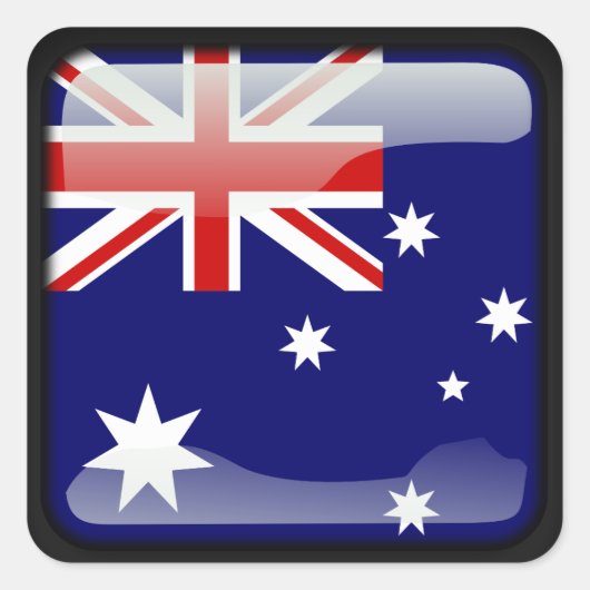 Australisch gepolijst vierkante sticker (Voorkant)