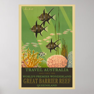 Australisch Great Barrier Reef Vintage Travel Poster