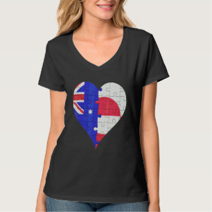 Australisch Groenlands Vlag Heart T-shirt