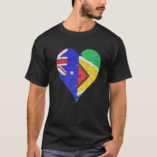 Australisch-Guyanese vlaggenheart T-shirt (Voorkant)