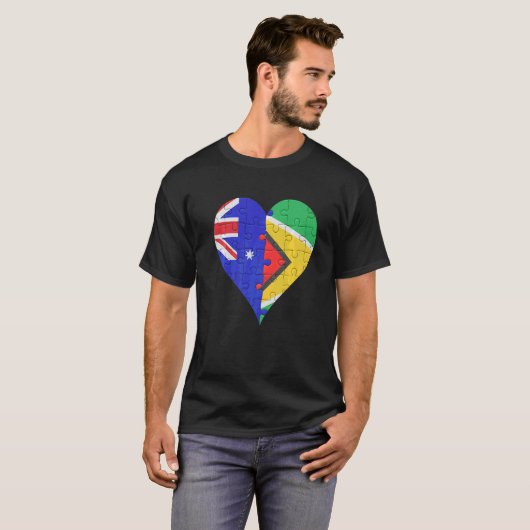 Australisch-Guyanese vlaggenheart T-shirt (Voorkant volledig)