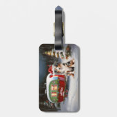 Australisch Herder Caravan Kerstavontuur Bagagelabel (Achterkant verticaal)