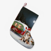 Australisch Herder Caravan Kerstavontuur Kleine Kerstsok (Voorkant (Hangend))