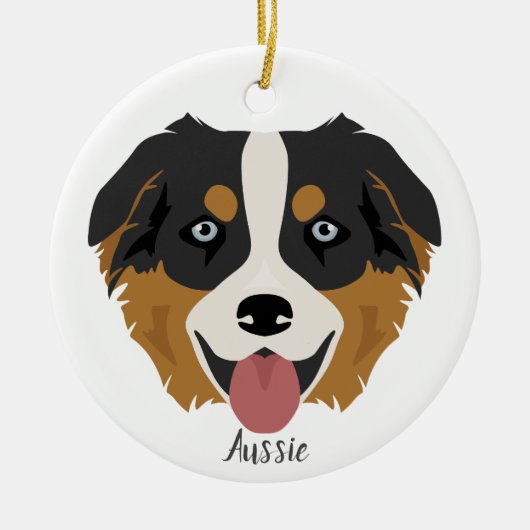 Australisch Herder kerstversiering Keramisch Ornament (Voorkant)