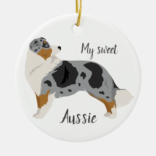 Australisch Herder kerstversiering Keramisch Ornament (Voorkant)