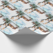 Australisch herderpapier (blauw) cadeaupapier (Hoek)