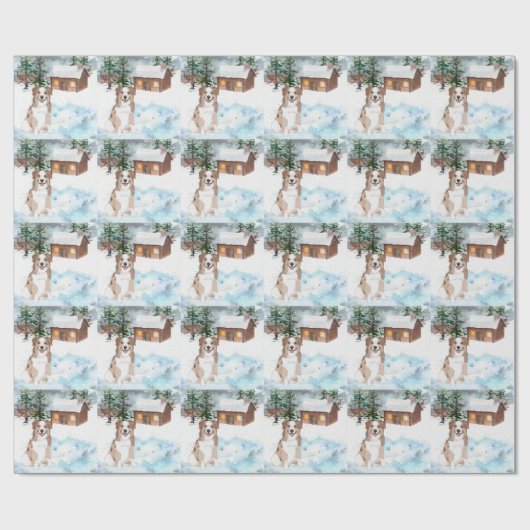 Australisch herderpapier (rood) cadeaupapier (Vlak)